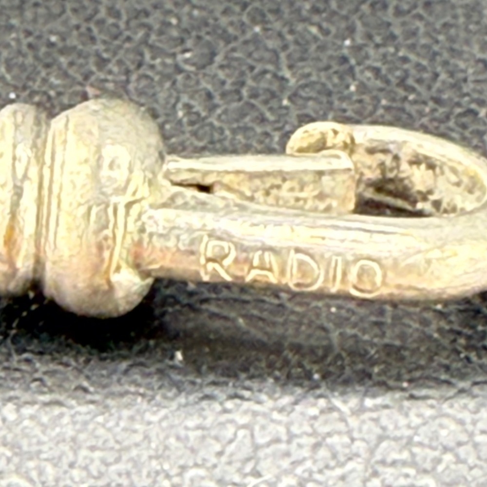 Vintage RADIO Pocket Watch Fob Silver Tone Chain 7.5" - Picture 11 of 15
